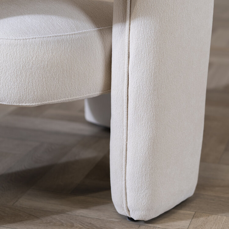 Scandinavische fauteuil Bibi chenille off white