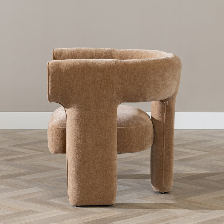 Scandinavische fauteuil Bibi chenille terracotta