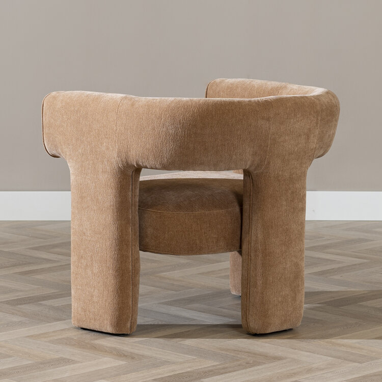Scandinavische fauteuil Bibi chenille terracotta