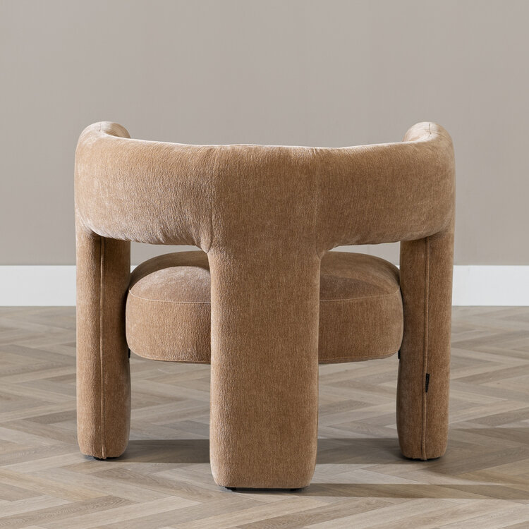 Scandinavische fauteuil Bibi chenille terracotta
