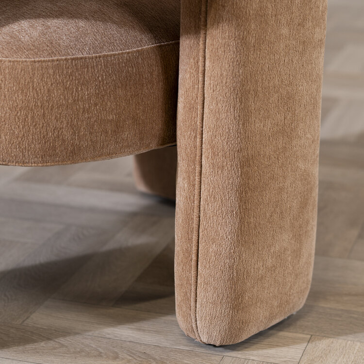Scandinavische fauteuil Bibi chenille terracotta