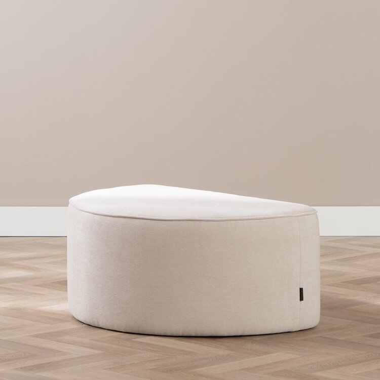 Hocker Neso halve maan stof gemêleerd beige
