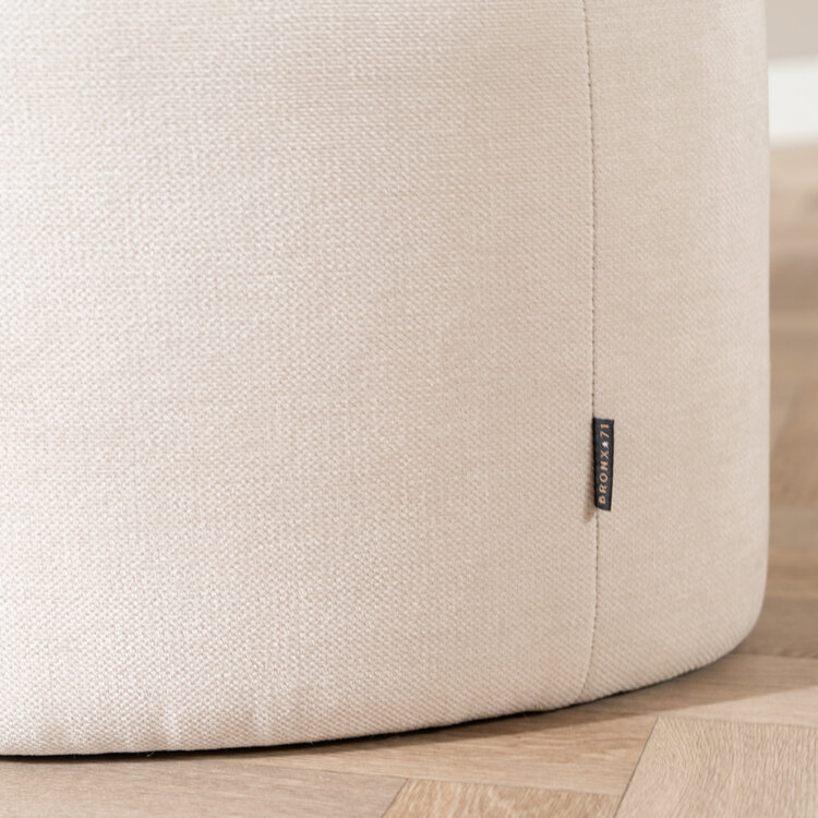 Hocker Neso halve maan stof gemêleerd beige