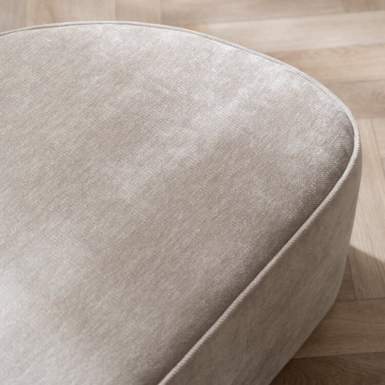 Hocker Neso halve maan stof gemêleerd taupe