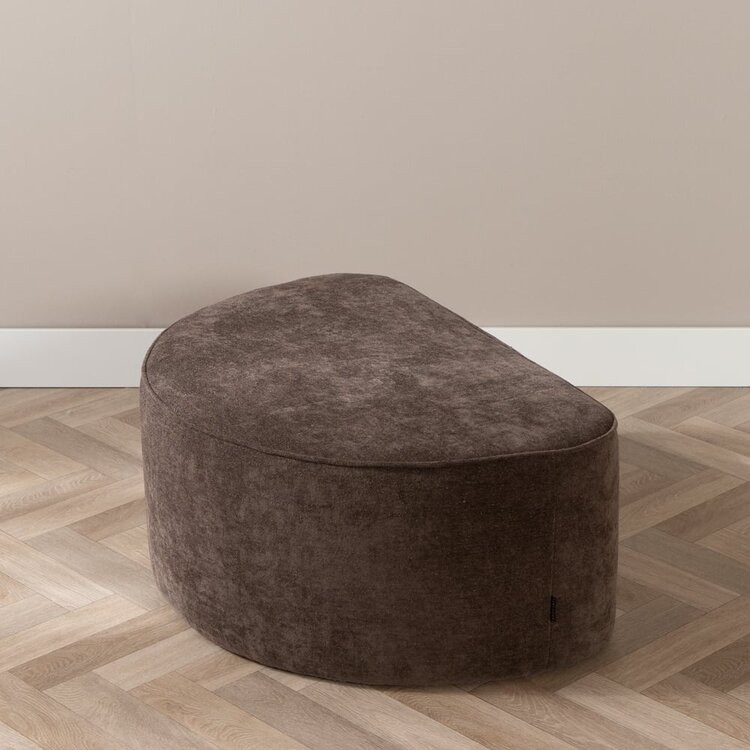 Hocker Lune halve maan chenille bruin