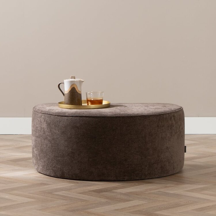 Hocker Lune halve maan chenille bruin