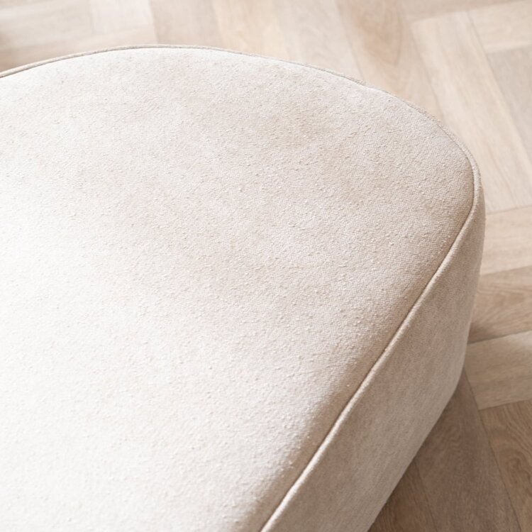 Hocker Lune halve maan chenille off white