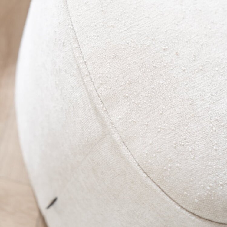 Hocker Lune halve maan chenille off white