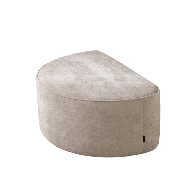 Hocker Neso halve maan stof gemêleerd taupe
