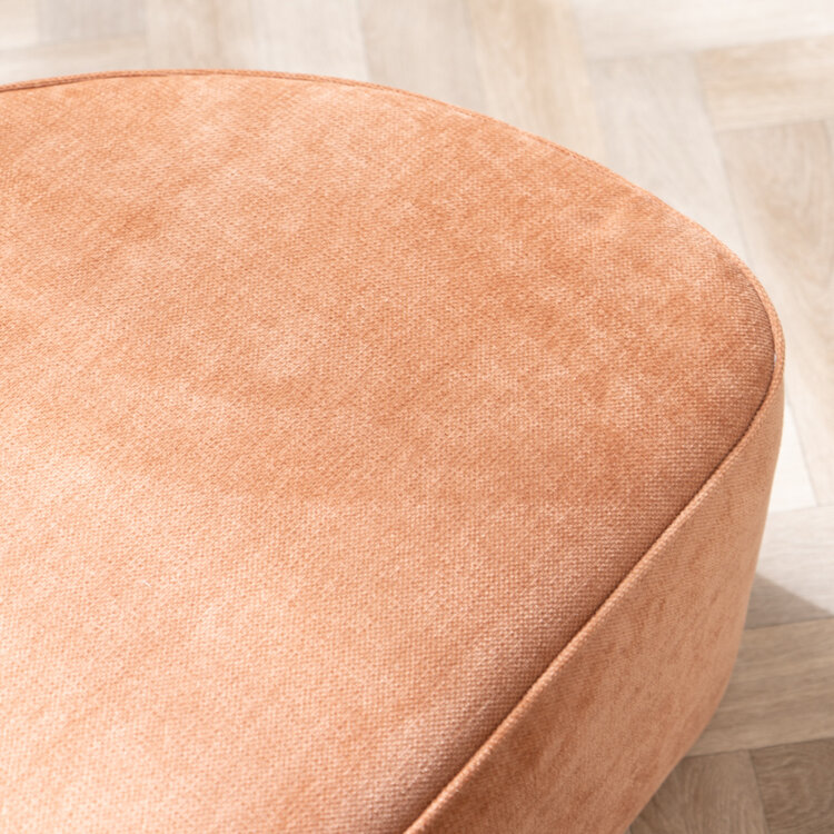 Hocker Neso halve maan stof gemêleerd terracotta