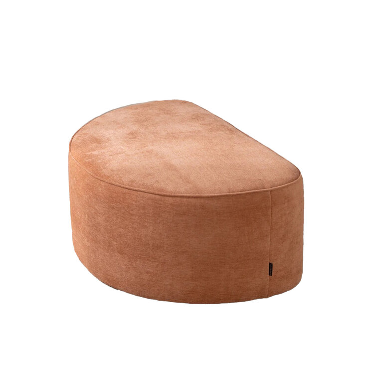 Hocker Neso halve maan stof gemêleerd terracotta