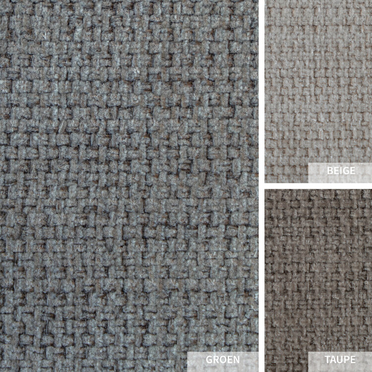 Scandinavische fauteuil en hocker Espen groen gerecyclede stof