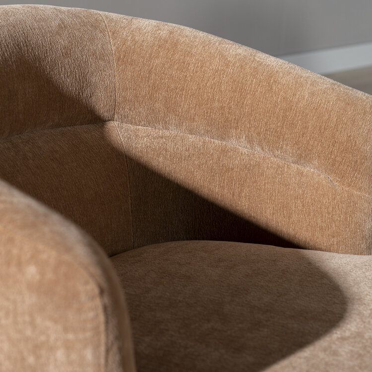 Scandinavische fauteuil Valerie draaibaar chenille terracotta