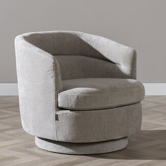 Scandinavische fauteuil Valerie draaibaar chenille taupe