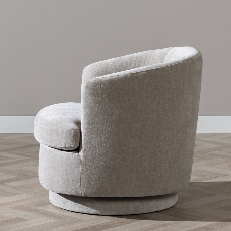 Scandinavische fauteuil Valerie draaibaar chenille taupe