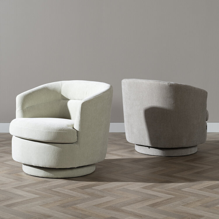 Scandinavische fauteuil Valerie draaibaar chenille mintgroen