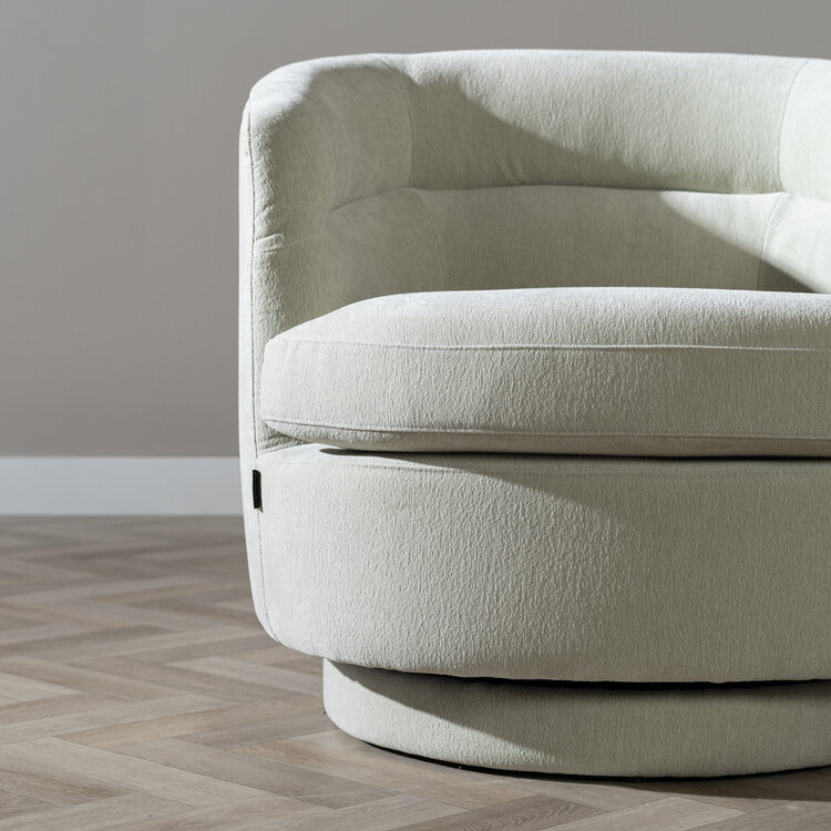 Scandinavische fauteuil Valerie draaibaar chenille mintgroen