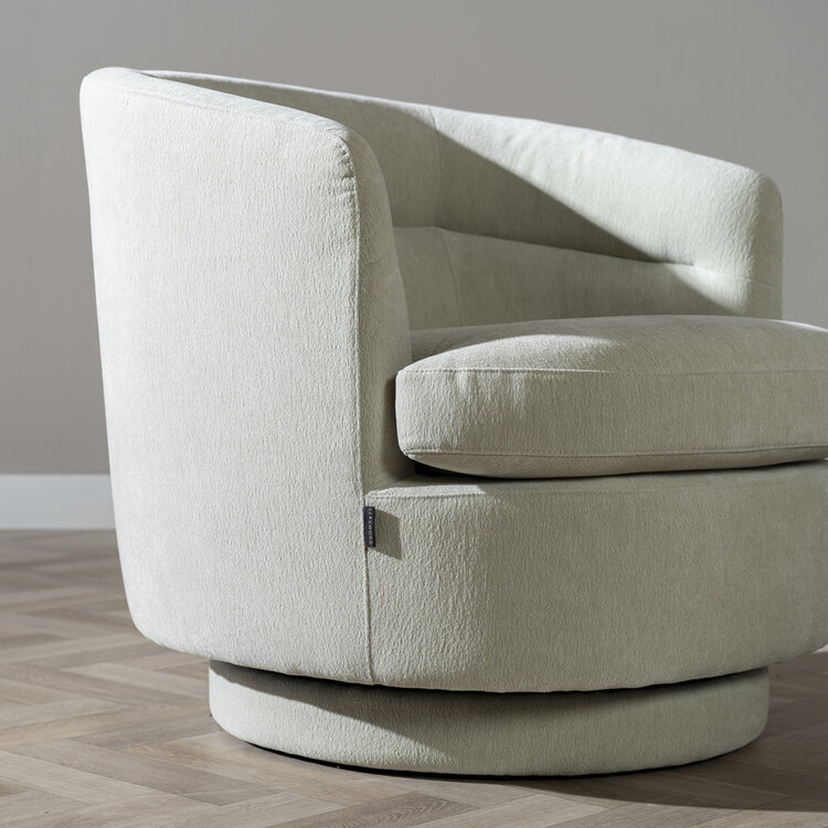 Scandinavische fauteuil Valerie draaibaar chenille mintgroen