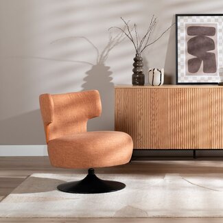 Fauteuil Metro draaibaar linnen koper