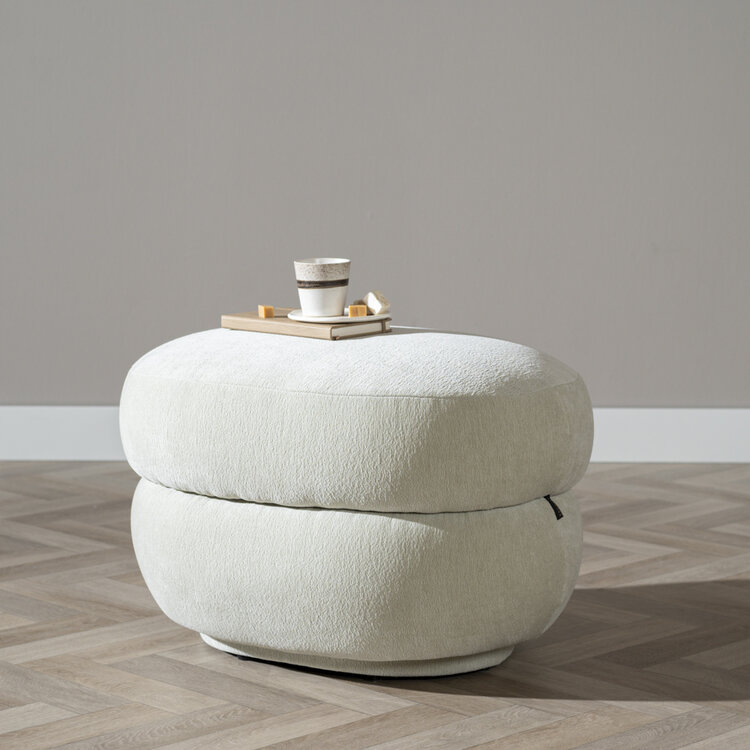 Hocker Mia ovaal chenille mint groen