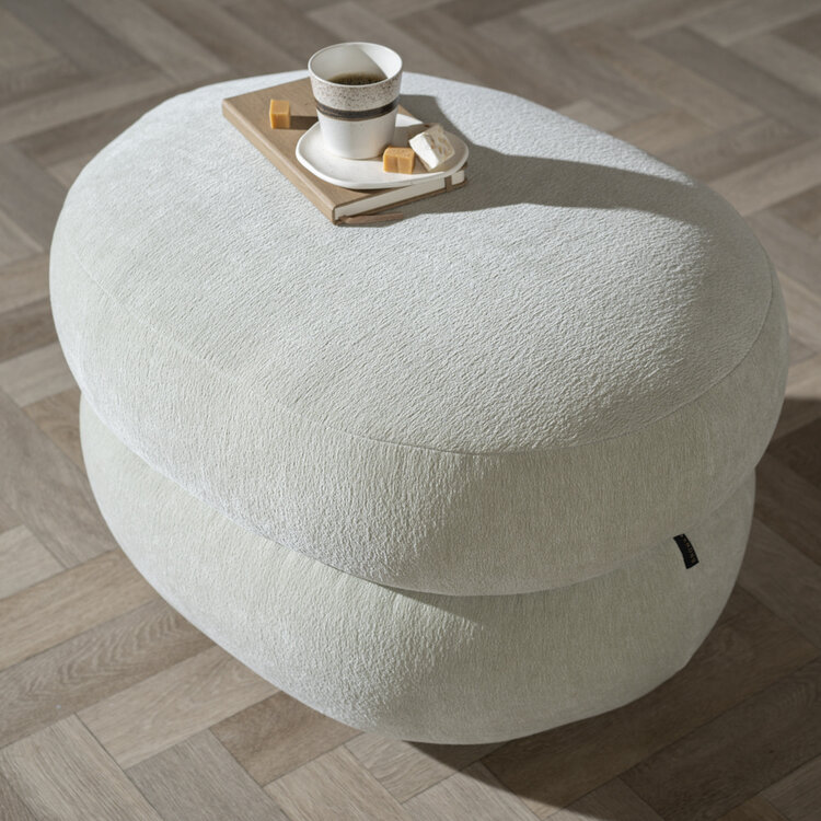 Hocker Mia ovaal chenille mint groen