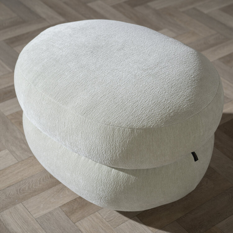 Hocker Mia ovaal chenille mint groen