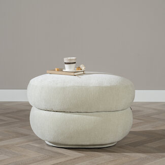Hocker Mia ovaal chenille mint groen