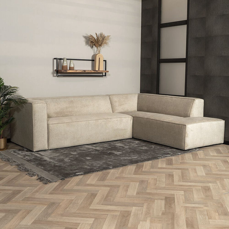 Scandinavische hoekbank Memphis taupe stof gemêleerd rechts