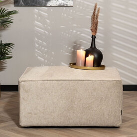 Scandinavische hocker Memphis stof gemêleerd taupe
