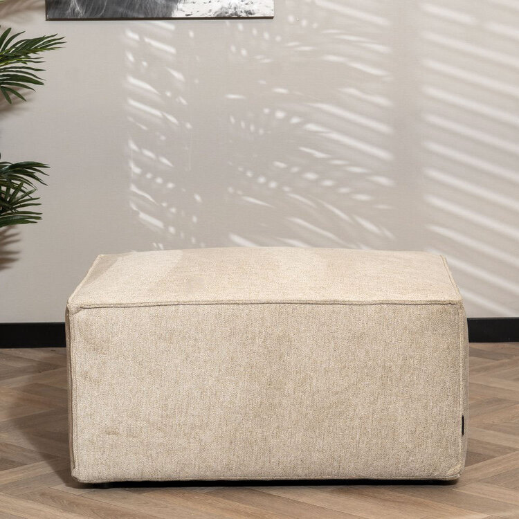 Scandinavische hocker Memphis stof gemêleerd taupe