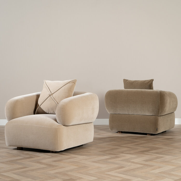 Fauteuil Palermo velvet taupe