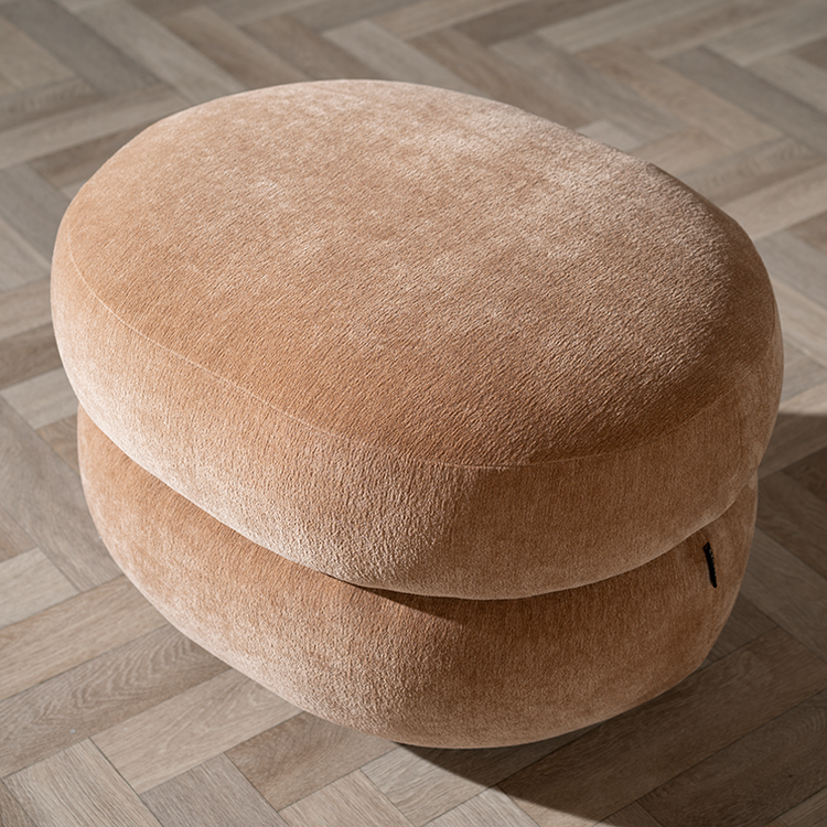 Hocker Mia ovaal chenille terracotta