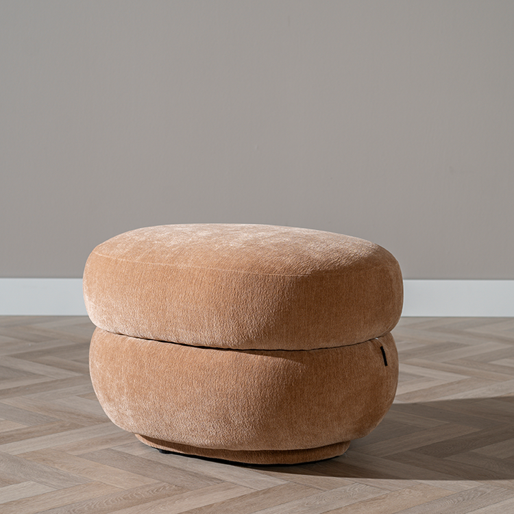 Hocker Mia ovaal chenille terracotta
