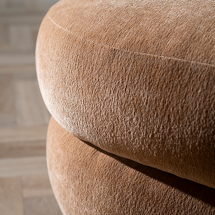Hocker Mia ovaal chenille terracotta