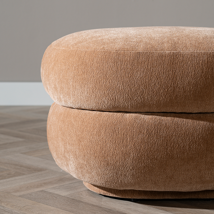 Hocker Mia ovaal chenille terracotta