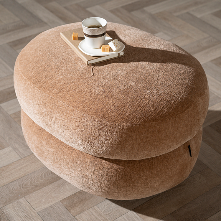 Hocker Mia ovaal chenille terracotta