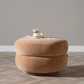 Hocker Mia ovaal chenille terracotta