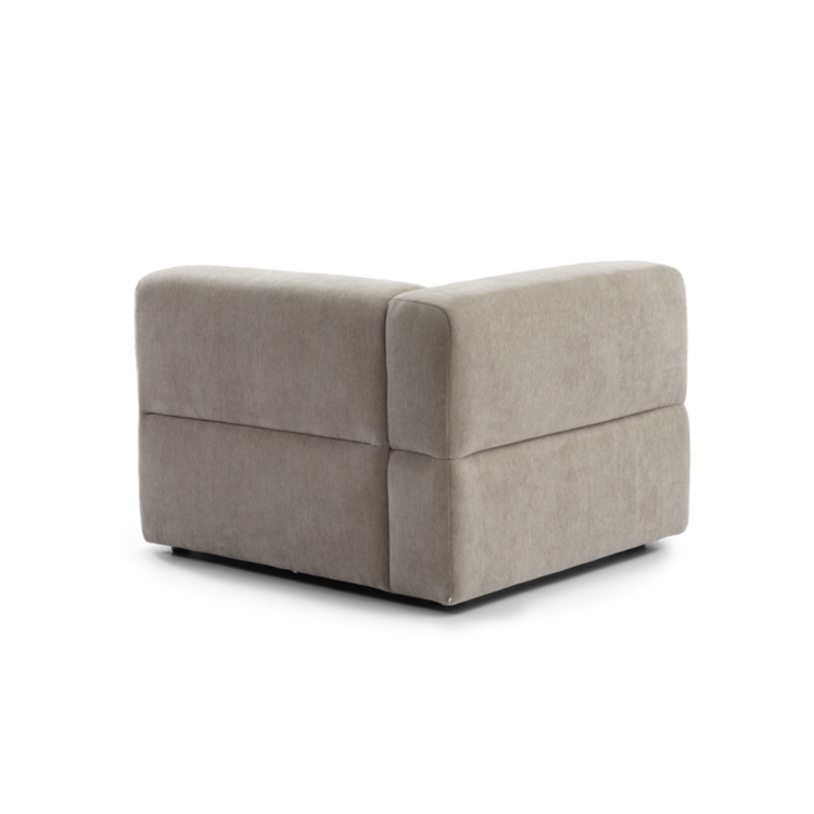 Scandinavische hoekbank Karla taupe links 3-zits