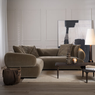 Hoekbank Palermo velvet bruin links