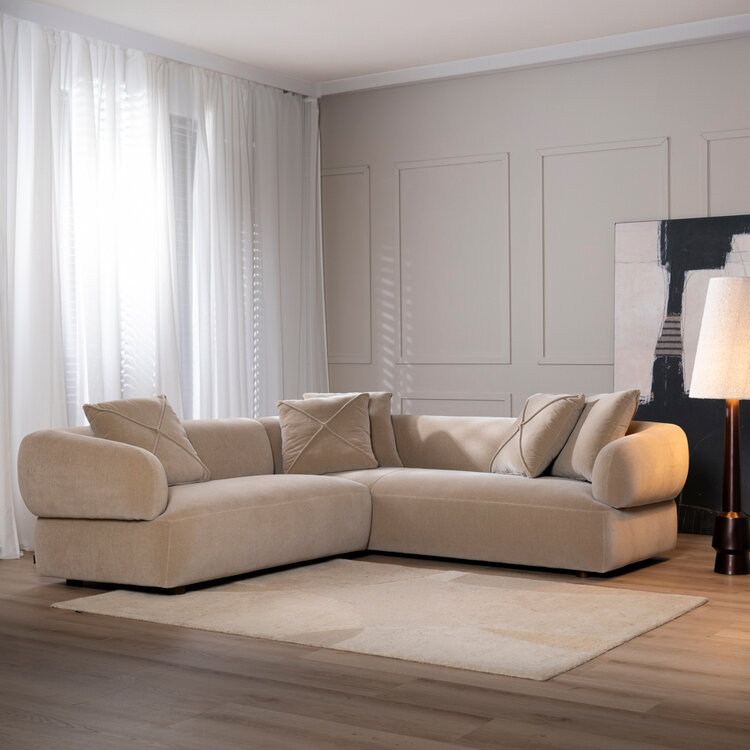 Hoekbank Palermo velvet taupe links