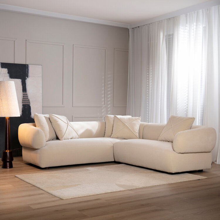 Hoekbank Palermo velvet beige rechts