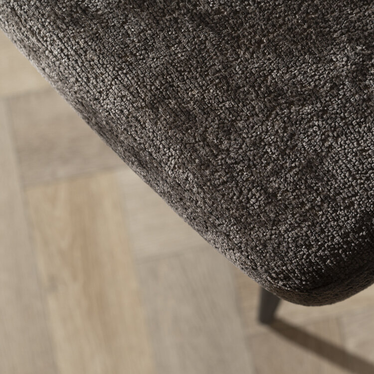 Eetkamerstoel Braid chenille bruin