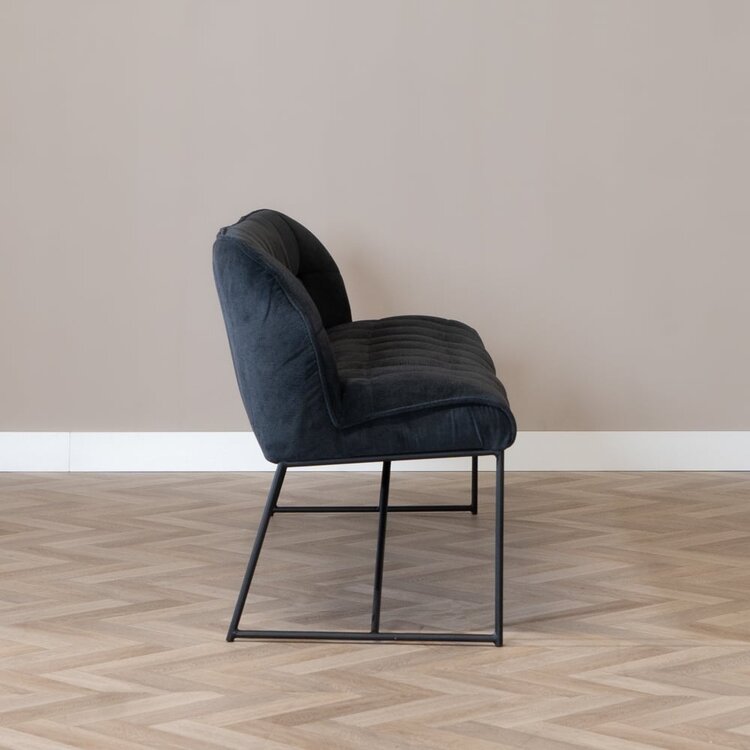 Scandinavische eetkamerbank Jelle zwart 185 cm