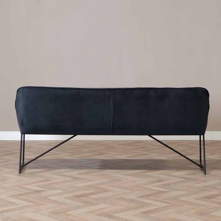 Scandinavische eetkamerbank Jelle zwart 185 cm