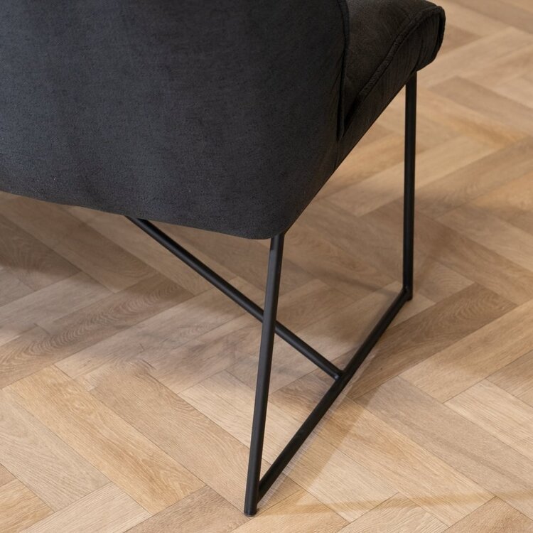 Scandinavische eetkamerbank Jelle zwart 185 cm