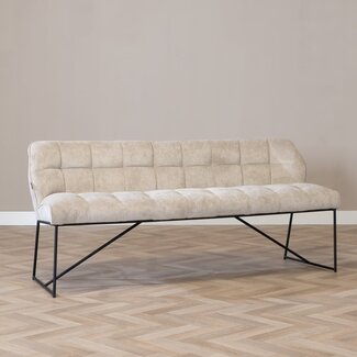 Scandinavische eetkamerbank Jelle taupe 185 cm