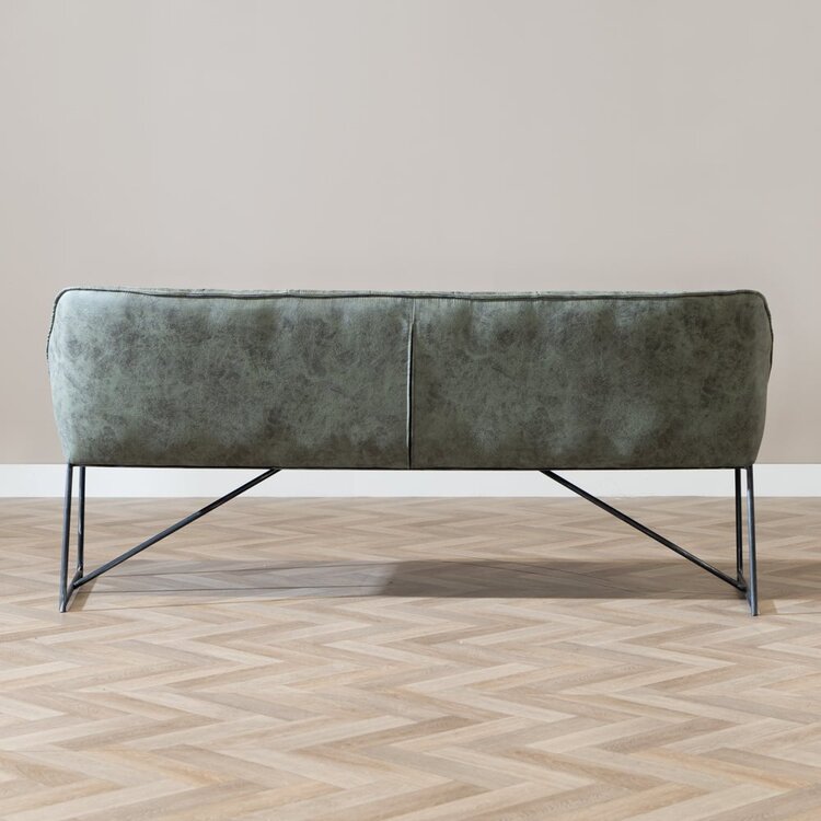 Eetkamerbank Abel olijfgroen microvezel 185 cm