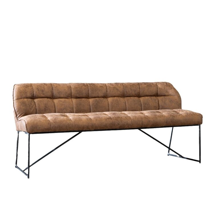 Eetkamerbank Abel cognac microvezel 185 cm