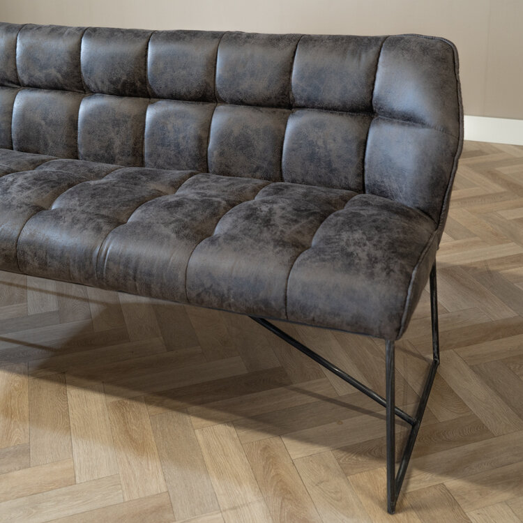 Eetkamerbank Abel antraciet microvezel 185 cm