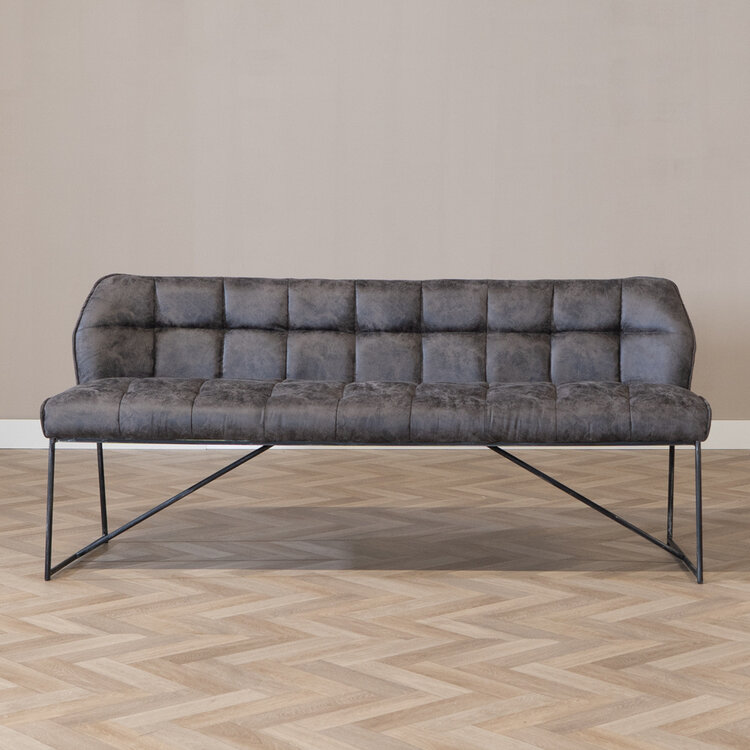 Eetkamerbank Abel antraciet microvezel 185 cm